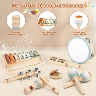 Activity-board  Instruments de musique pour enfants en bas âge, instruments de musique en bois aux couleurs neutres pour les enfants en bas âge 