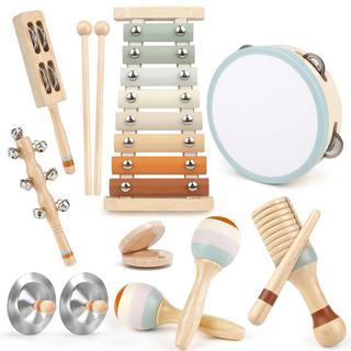 Activity-board  Instruments de musique pour enfants en bas âge, instruments de musique en bois aux couleurs neutres pour les enfants en bas âge 