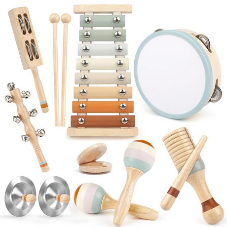 Activity-board  Instruments de musique pour enfants en bas âge, instruments de musique en bois aux couleurs neutres pour les enfants en bas âge 