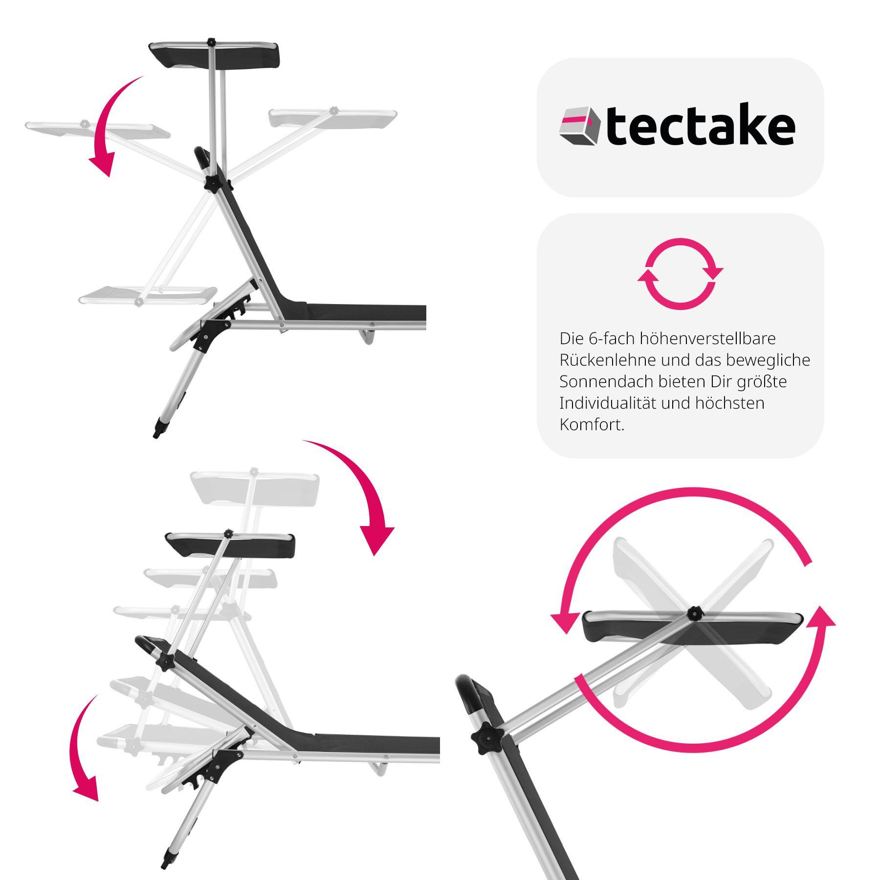 Tectake Lettino Aurelie in alluminio regolabile in 6 posizioni  