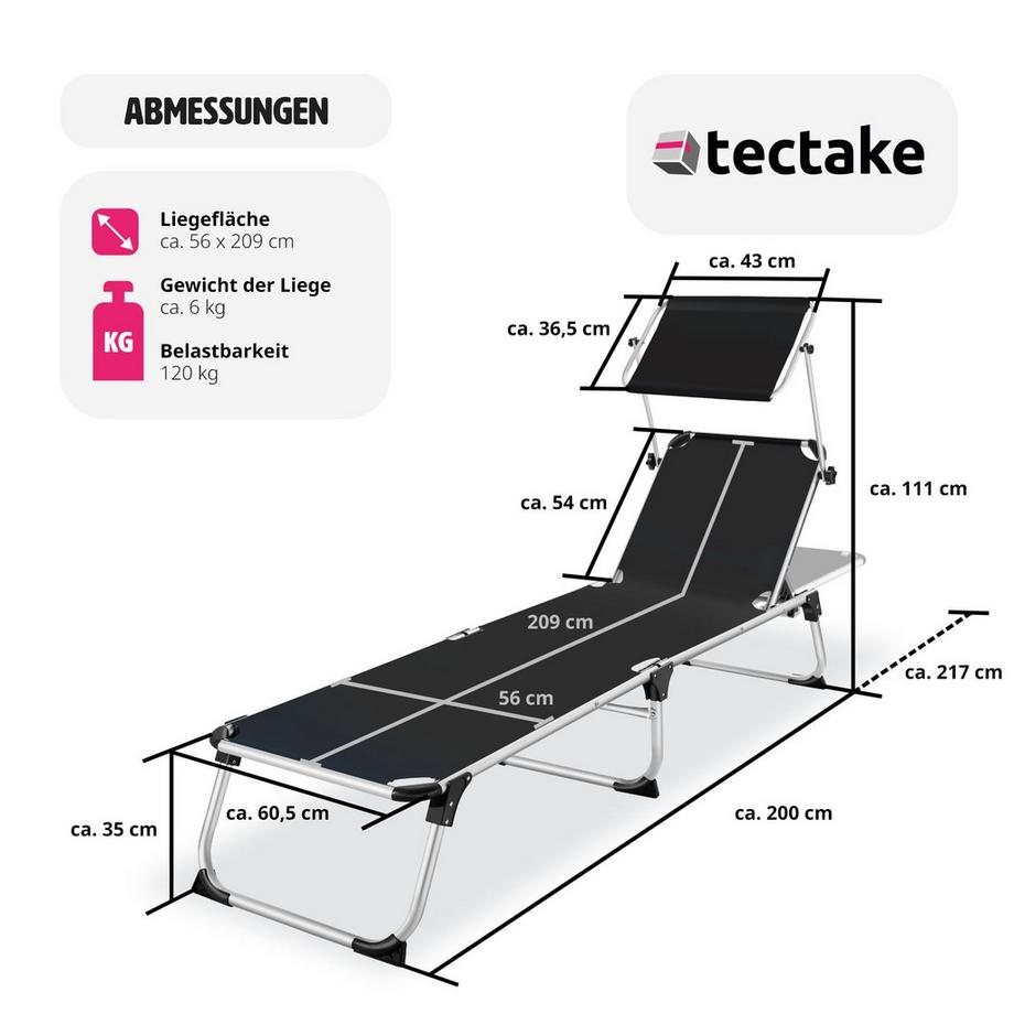 Tectake Bain de soleil AURÉLIE pliable  