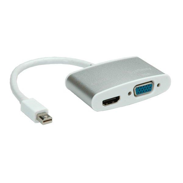 Roline  ROLINE 4K2K Mini DisplayPort - HDMI/VGA Adapterkabel, MiniDP ST - HDMI/VGA BU 