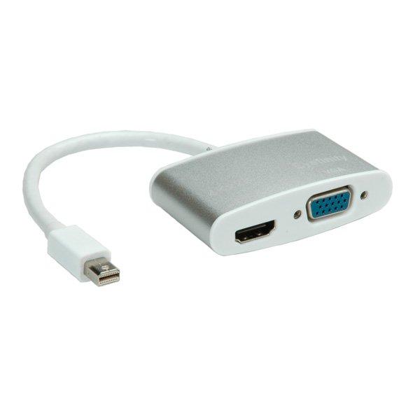 Roline  ROLINE 12.03.3161 cavo e adattatore video 0,1 m Mini DisplayPort HDMI + VGA (D-Sub) Argento 