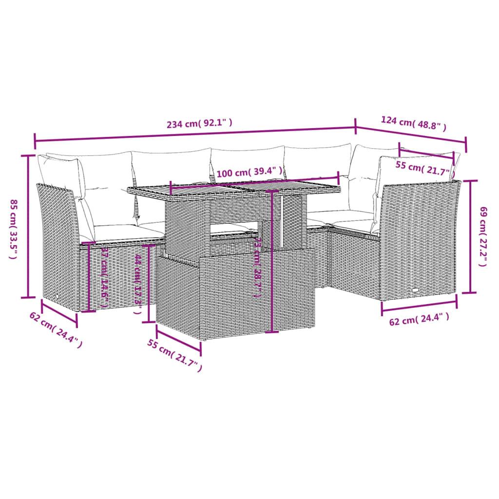 VidaXL set divano da giardino Polirattan  