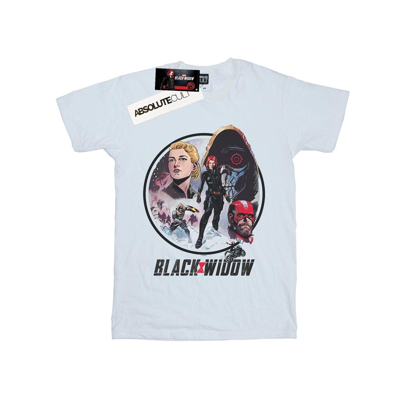 Image of Black Widow Movie Vintage Circle Tshirt Herren Weiss M