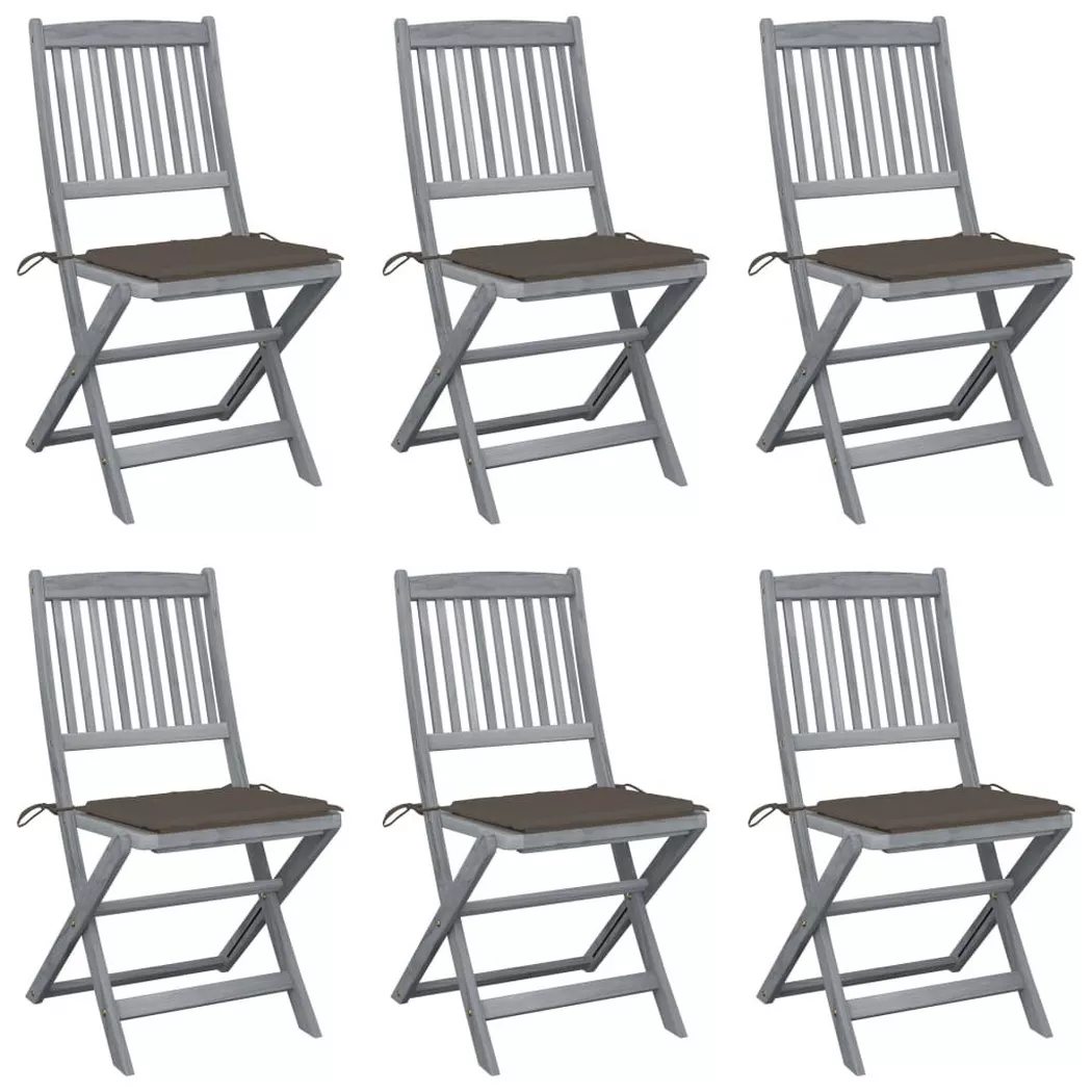 Lot de 6 chaise vidaxl en acacia pliable exterieur marron