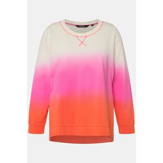 Ulla Popken  Sweat-shirt Classic avec rayures batik. Col rond et manches longues. 