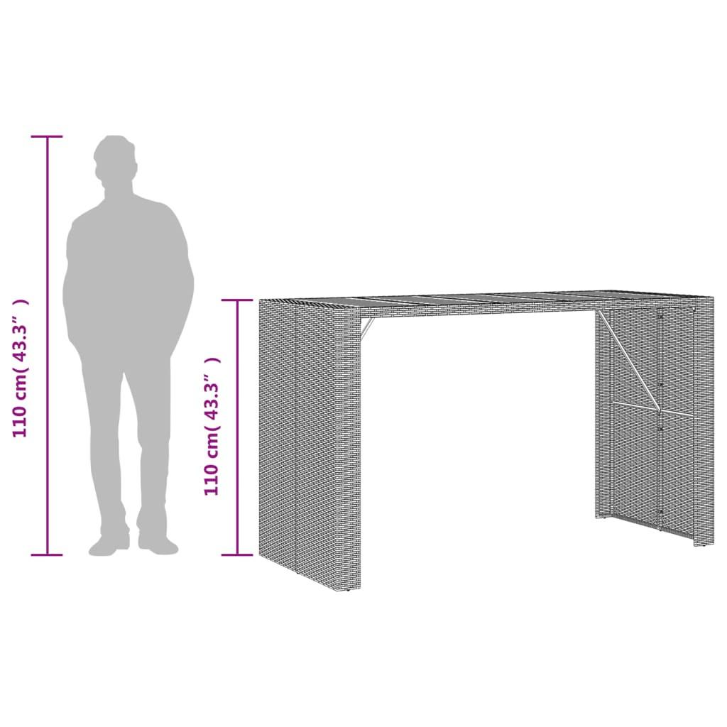 VidaXL Table de bar de jardin rotin synthétique  