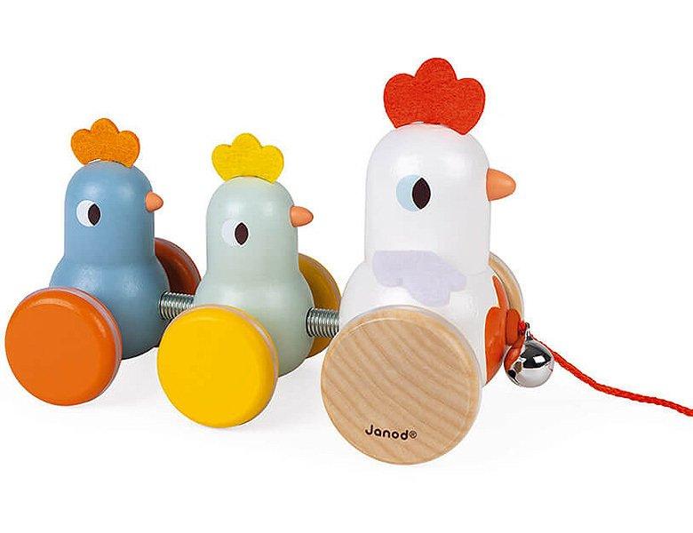 Image of Kleinkind Nachziehtier Hühner mit Glöckchen