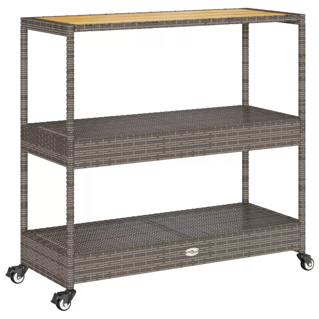 VidaXL - Chariot de bar rotin synthétique, One Size, Gris
