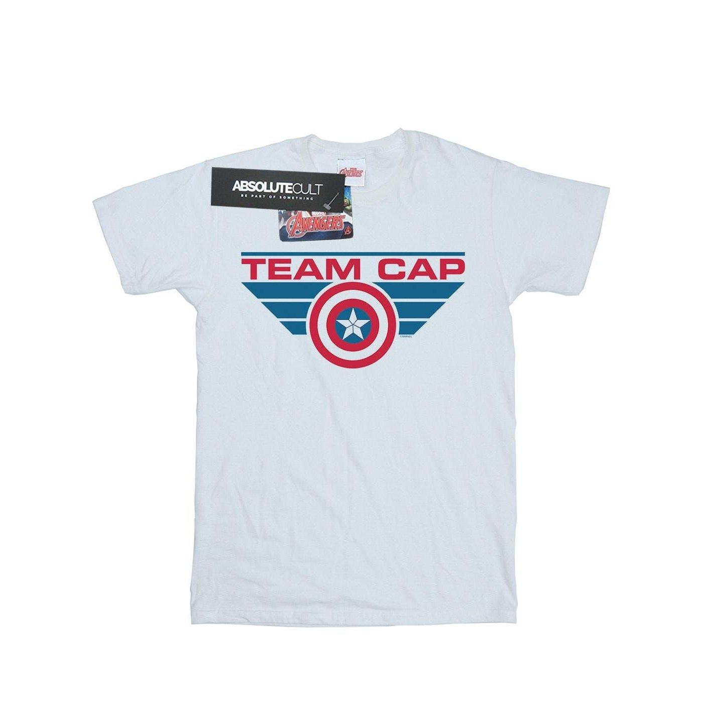 Image of Captain America Civil War Team Cap Tshirt Unisex Weiss 140/146