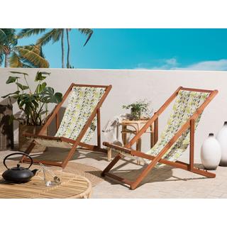 Beliani Lot de 2 chiliennes pliantes en Tissu Moderne ANZIO  