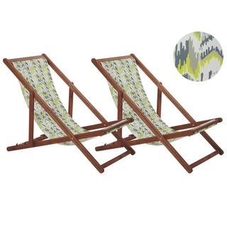 Beliani Lot de 2 chiliennes pliantes en Tissu Moderne ANZIO  