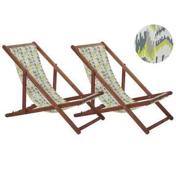 Lot de 2 chiliennes pliantes en Tissu Moderne ANZIO