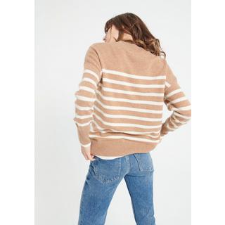 Studio Cashmere8  LILLY 24 Maglia a righe con collo rotondo - 100% cashmere 