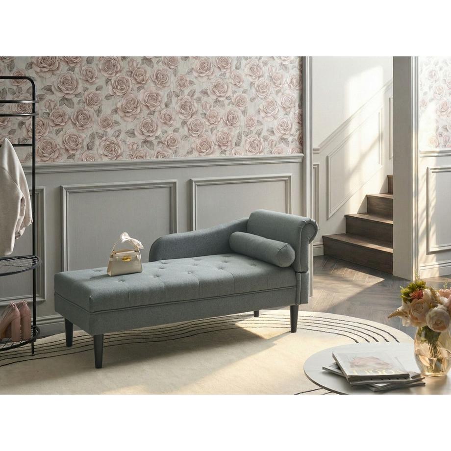 Beliani Rechtsseitige Chaiselongue aus Stoff  YVOIRE  