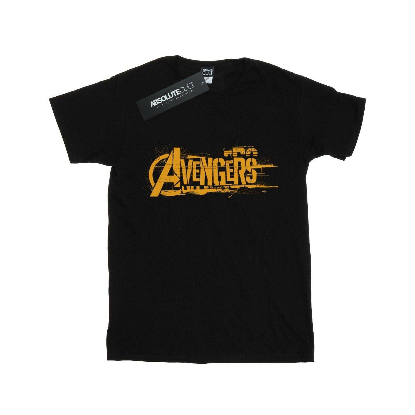 Image of Avengers Infinity War Orange Logo Tshirt Damen Schwarz XXL