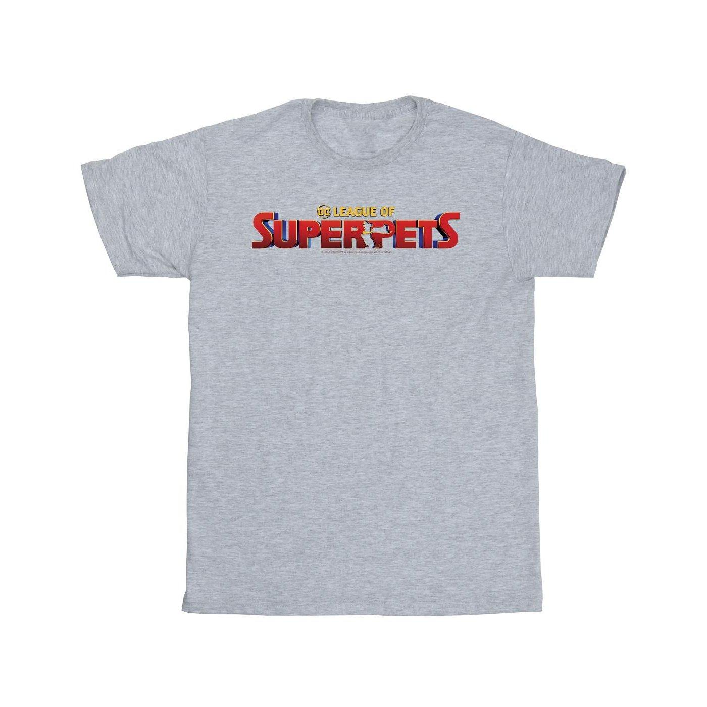 Image of Dc League Of Superpets Movie Logo Tshirt Jungen Grau 152-158