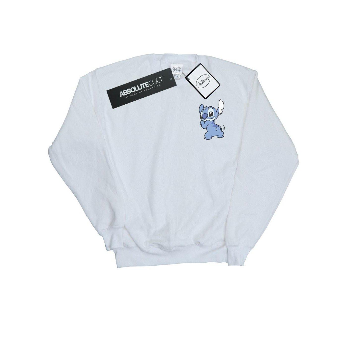 Image of Lilo And Stitch Stitch Backside Breast Print Sweatshirt Unisex Weiss 116