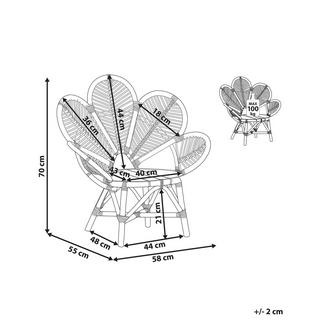 Beliani Chaise paon en Rotin Boho FLORENTINE II  