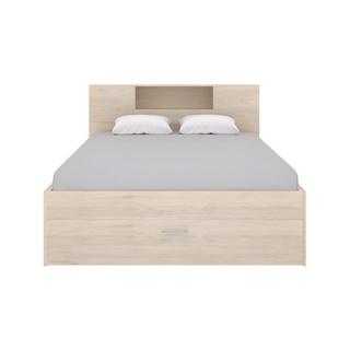 Vente-unique Letto matrimoniale con testiera portaoggetti e cassetti 0 Quercia LEANDRE  