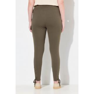 Ulla Popken  Legging en coton bio. Taille élastique et bas de jambe avec fronces. 