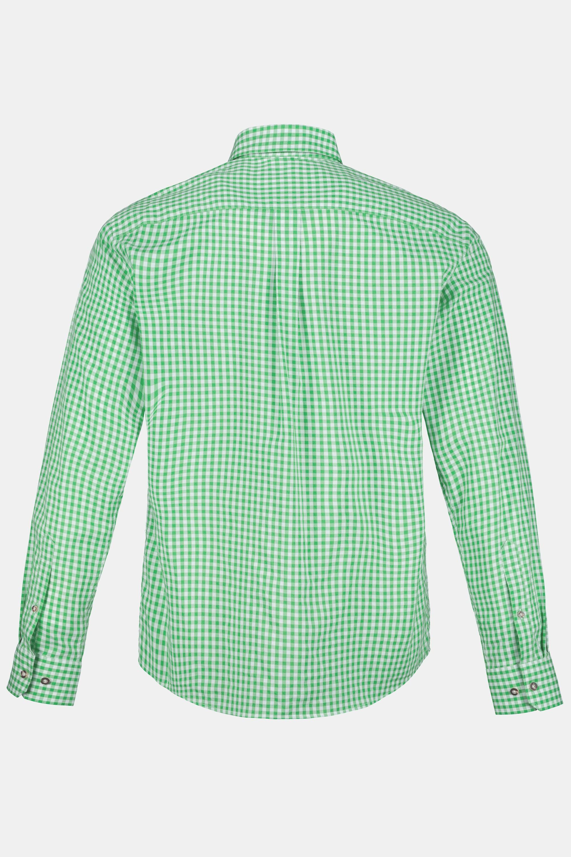 JP1880  Camicia a quadri in tradizionale stile Tracht con maniche lunghe, colletto button-down e vestibilità moderna, fino alla tg. 8XL 