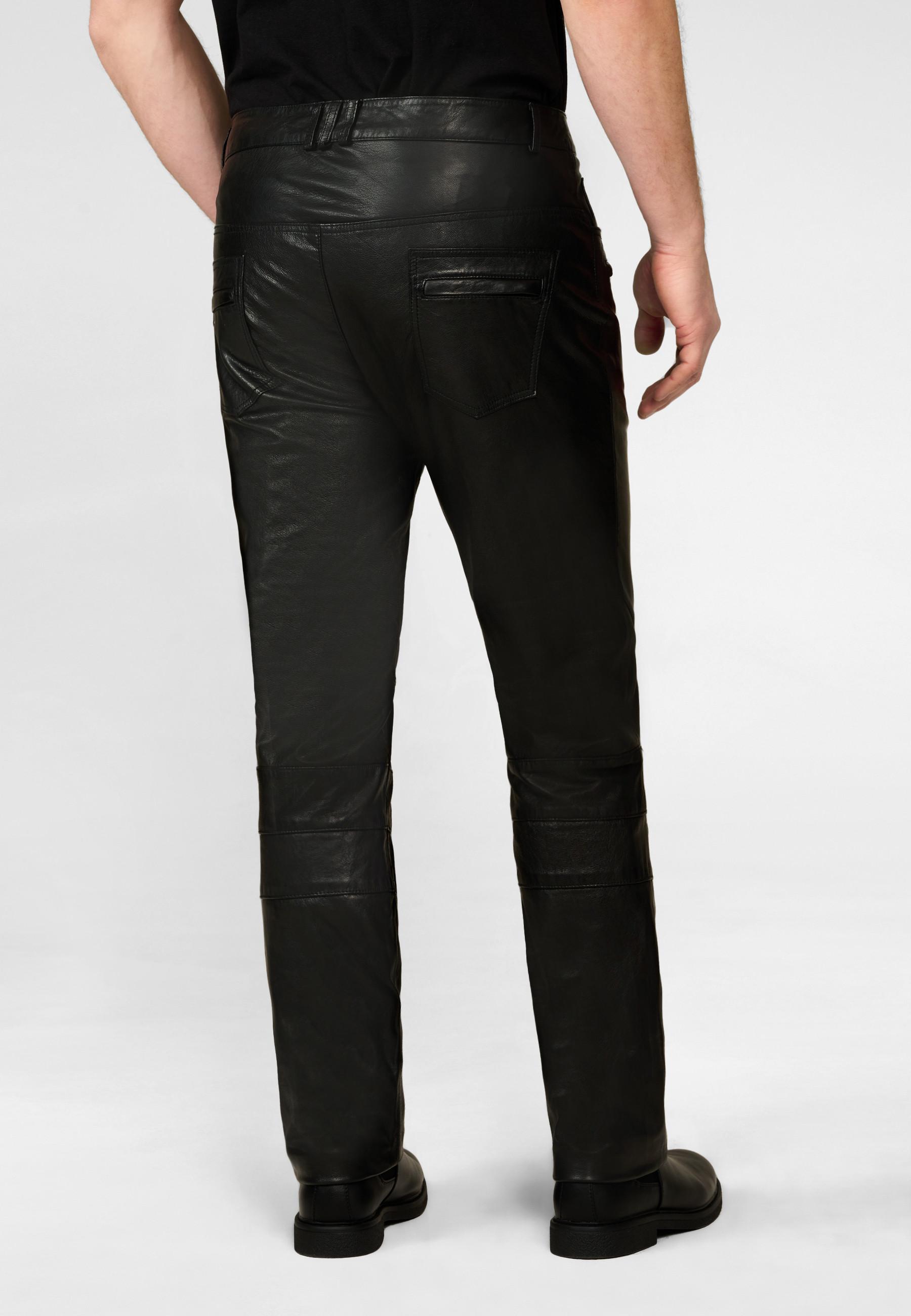 RICANO  Lederhose Franklin 2, die klassische 5-Pocket-Stil Hose mit Biker Applikationen 