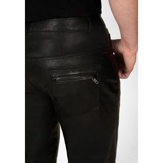 RICANO  Pantalon en cuir pour homme Franklin 2, le pantalon classique à cinq poches avec des applications de motard. 