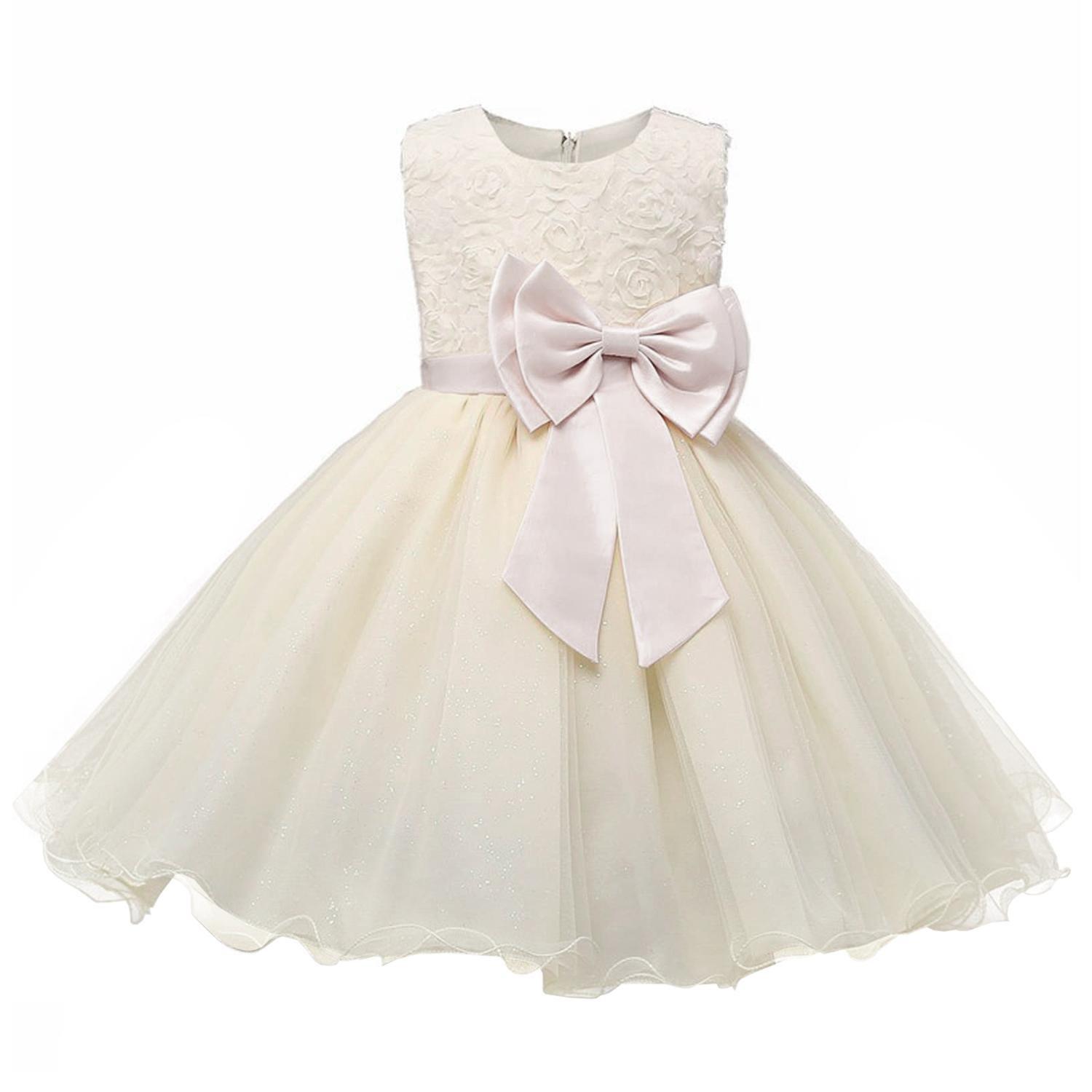 Image of Abendkleid Mit Schleife Und Blumen - Beige (130) Mädchen Multicolor 130