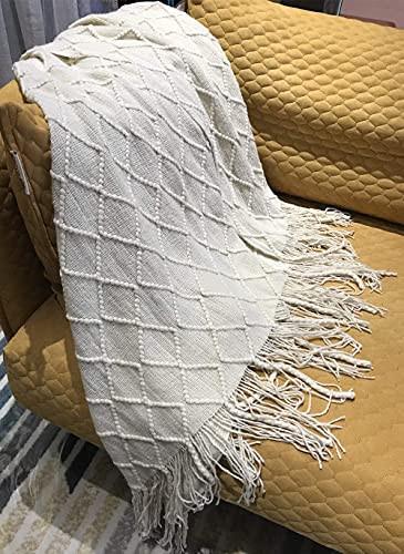 Alopini Couverture en Laine Tricotée Douce à Pampilles  