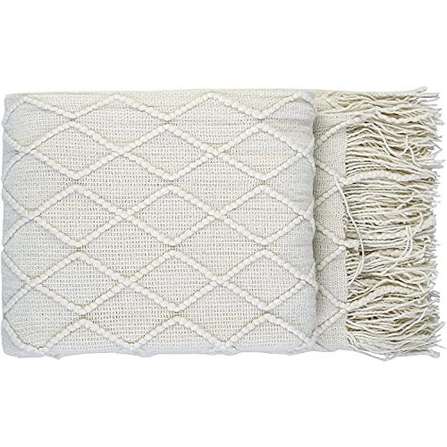 Alopini Morbida Coperta in Lana Lavorata a Maglia con Nappe  