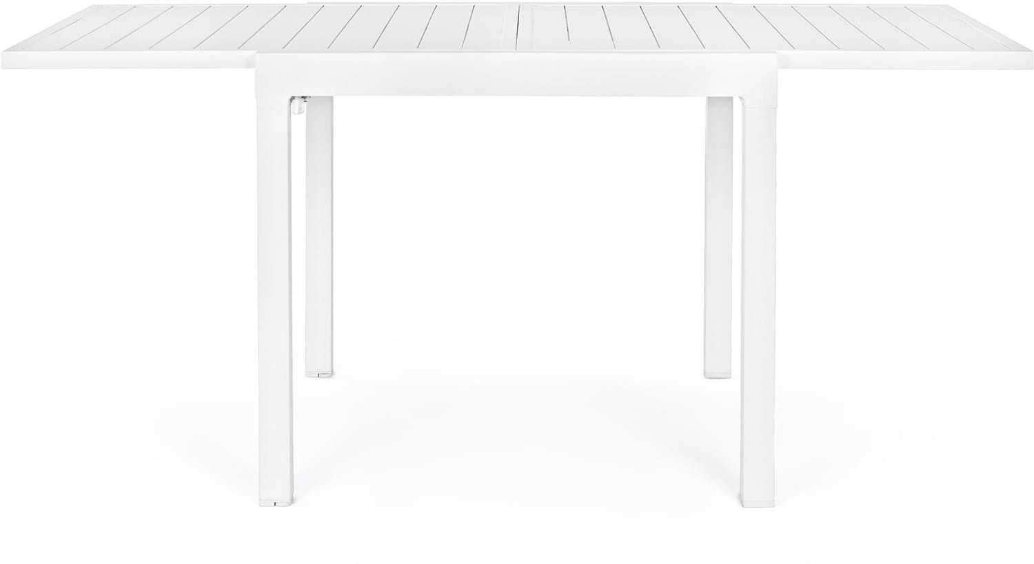 mutoni Table à rallonge de jardin Pelagius 83-166x80 blanc  