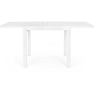 mutoni Table à rallonge de jardin Pelagius 83-166x80 blanc  