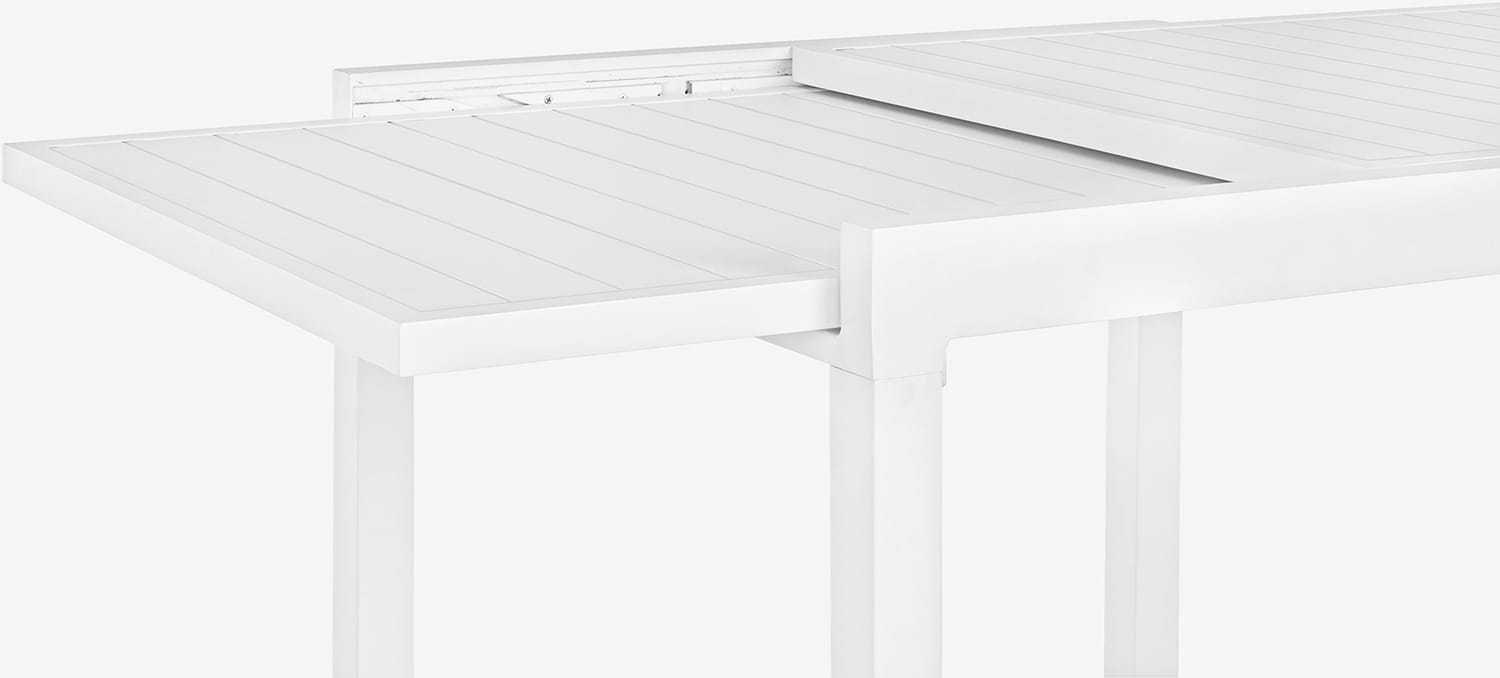 mutoni Table à rallonge de jardin Pelagius 83-166x80 blanc  