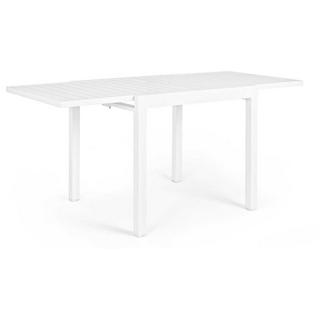 mutoni Table à rallonge de jardin Pelagius 83-166x80 blanc  