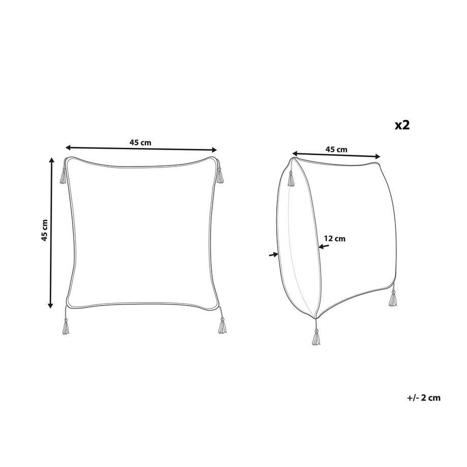Beliani Set di 2 cuscini en Poliestere  YARINA  