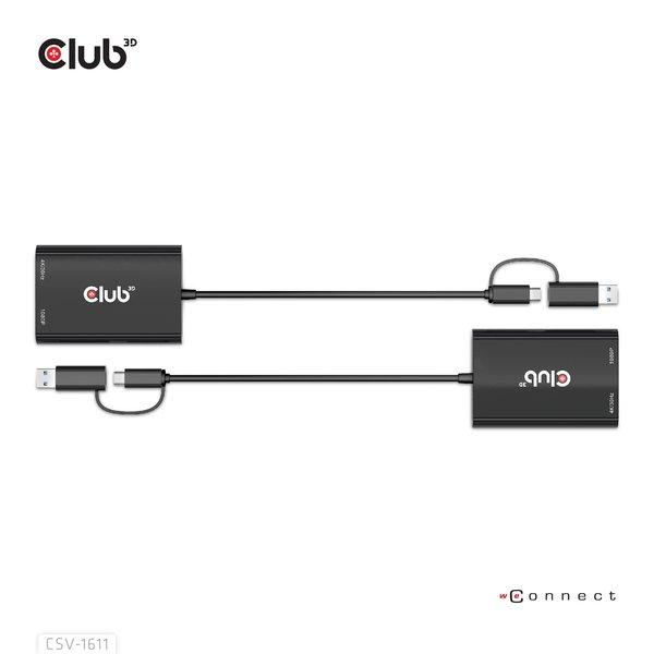 Club3D  CLUB3D CSV-1611 cavo e adattatore video 0,22 m USB tipo-C HDMI + VGA (D-Sub) Nero 
