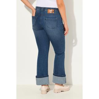 Ulla Popken  Jeans a 7/8 modello Mary con taglio della gamba ampio ed effetto sdrucito 