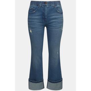 Ulla Popken  Jeans a 7/8 modello Mary con taglio della gamba ampio ed effetto sdrucito 