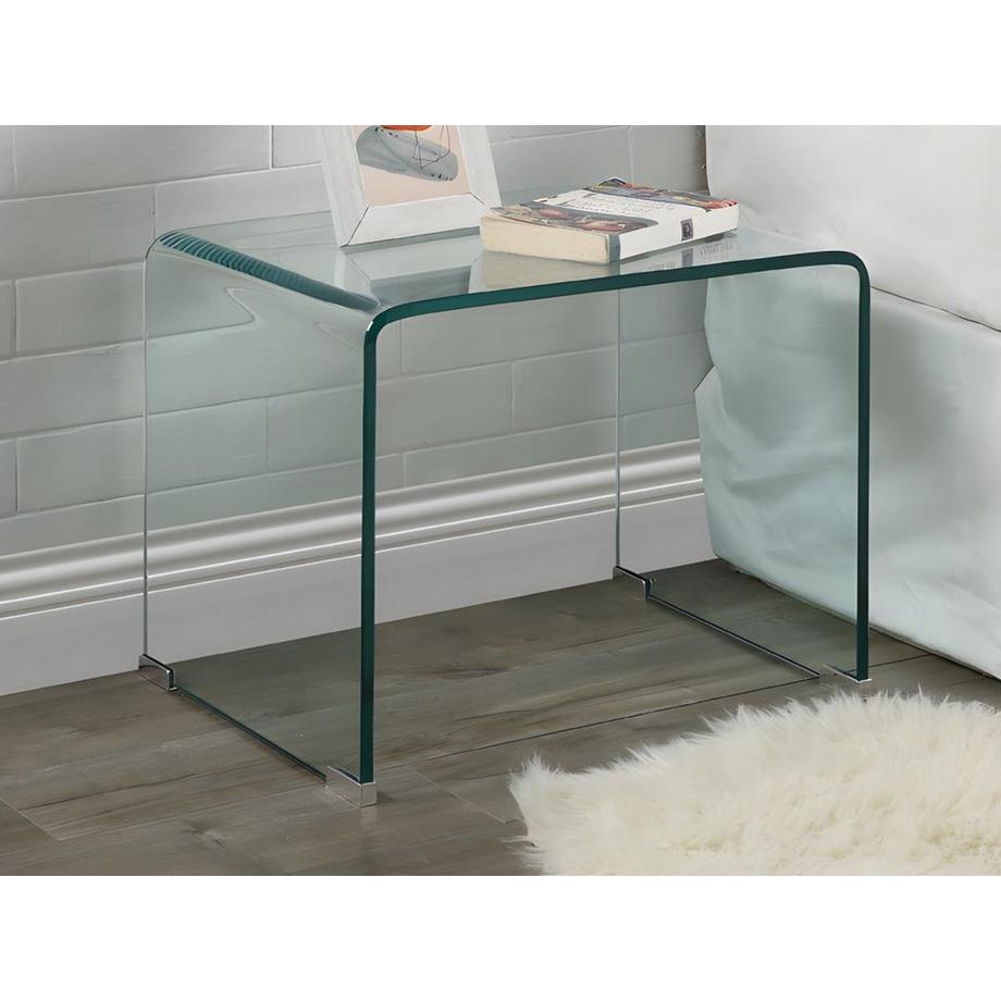 Vente-unique Comodino Vetro temperato curvo - Lotto di 2 - SUZANA  