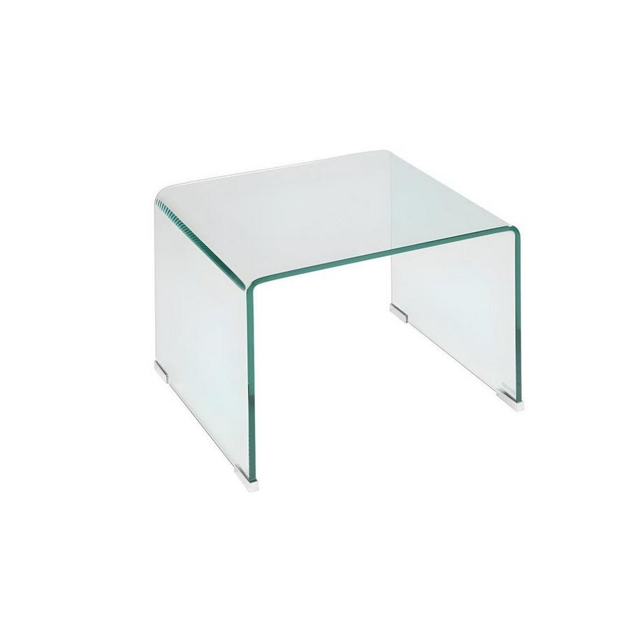 Vente-unique Comodino Vetro temperato curvo - Lotto di 2 - SUZANA  