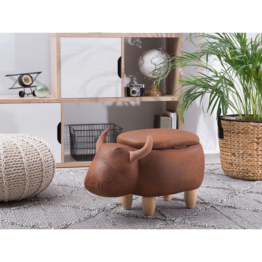 Beliani Tierhocker mit Stauraum aus Kunstleder  COW  