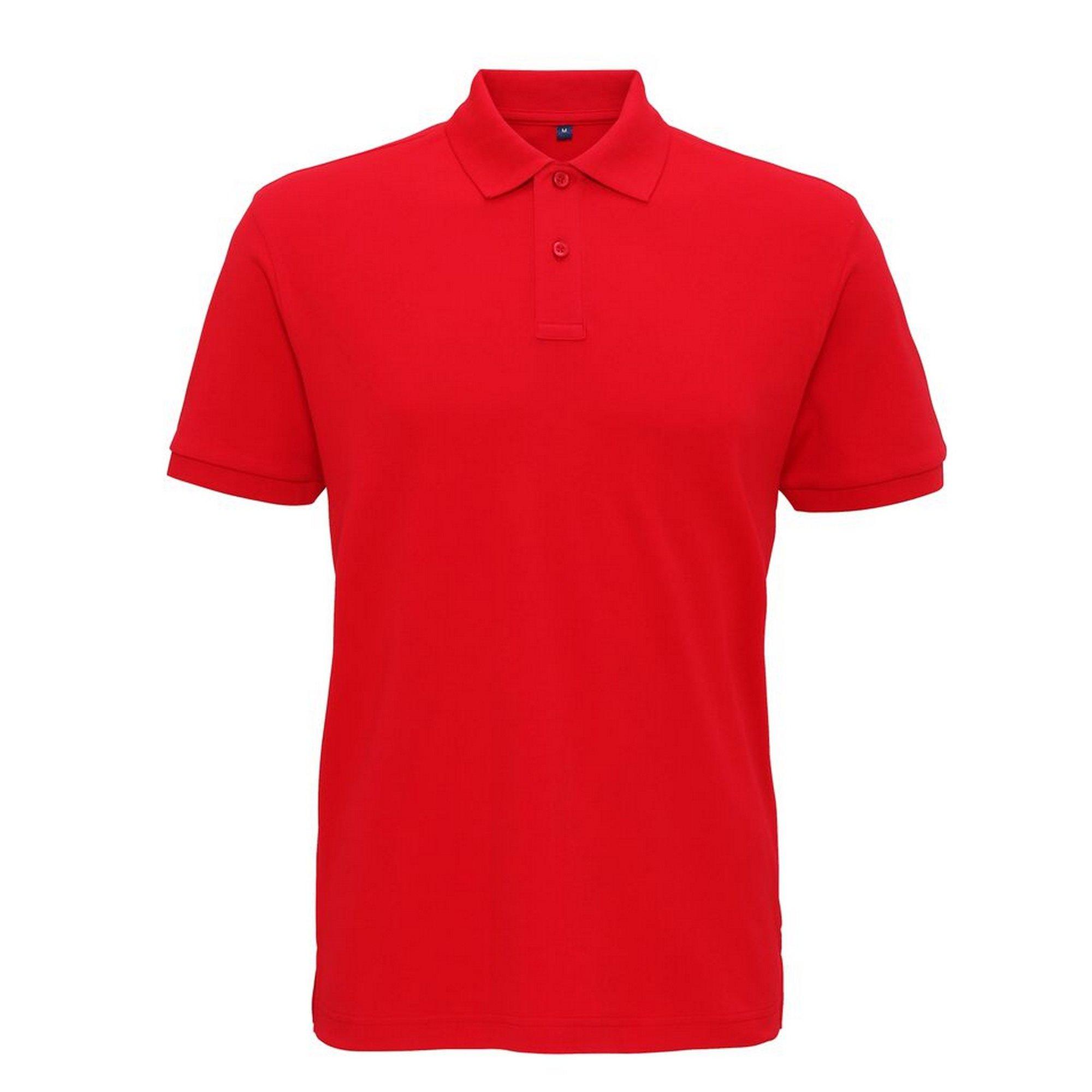 Image of Mens Superweiches Polo Shirt Herren Rot Bunt XXL