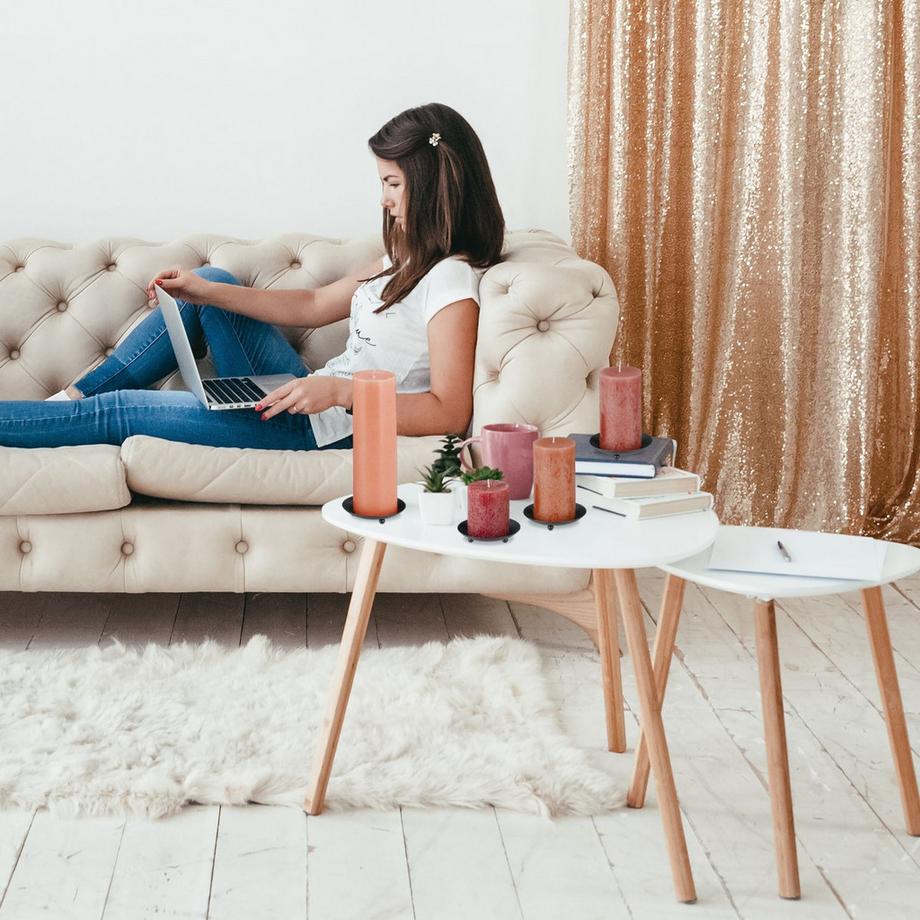 B2X  Kerzenständer mit Stumpenkerzen, 4 Stück 