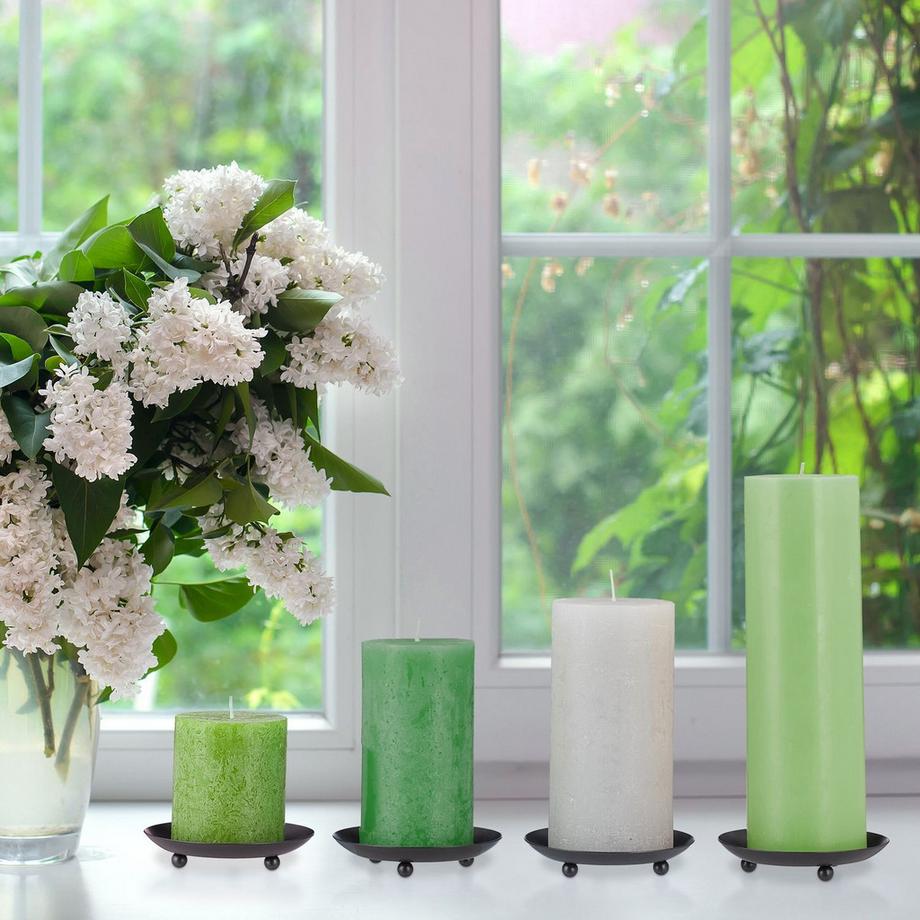 B2X  Kerzenständer mit Stumpenkerzen, 4 Stück 