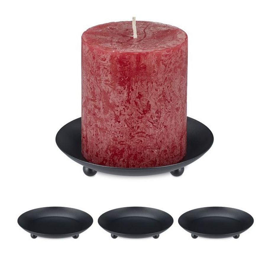 B2X  Kerzenständer mit Stumpenkerzen, 4 Stück 