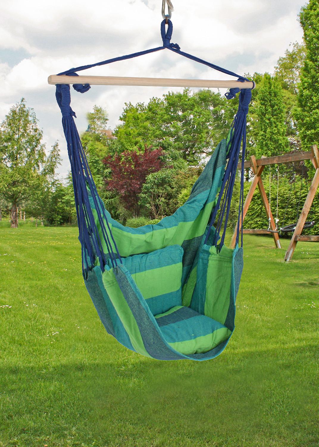 mutoni Chaise suspendue Tobago bleu vert  