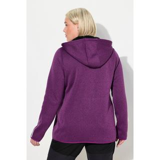 Ulla Popken  Strickfleece-Jacke, Teddyfleece, 2-Wege-Zipper, Reflektor 