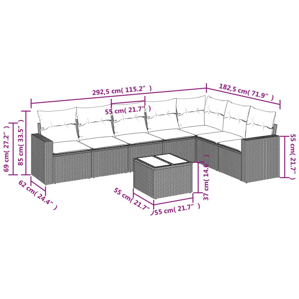 VidaXL Ensemble de canapés de jardin rotin synthétique  